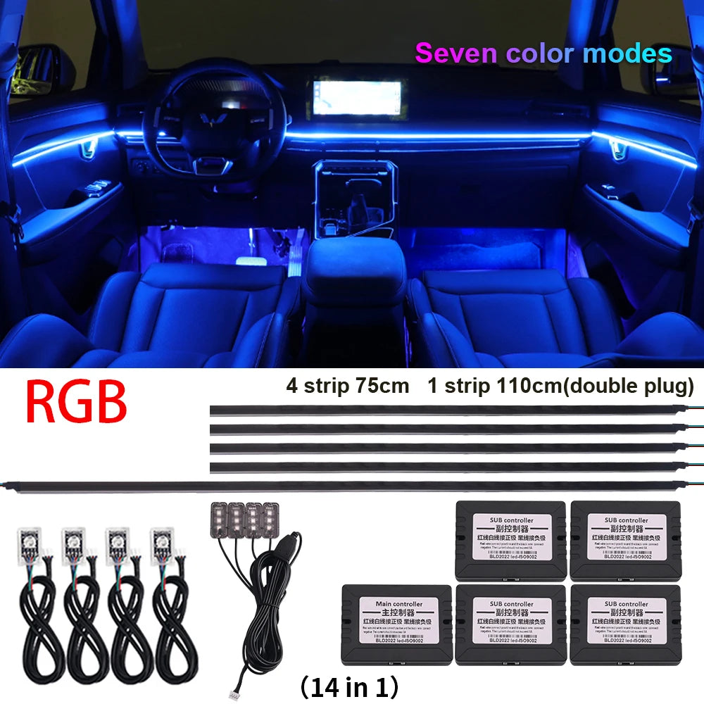 18 in 1 Newest Hidden Car LED Ambient Light Smoke