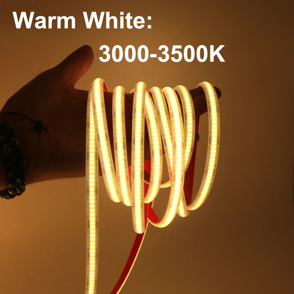 12V 24V IP68 Waterproof COB LED Strip Light 320LEDs