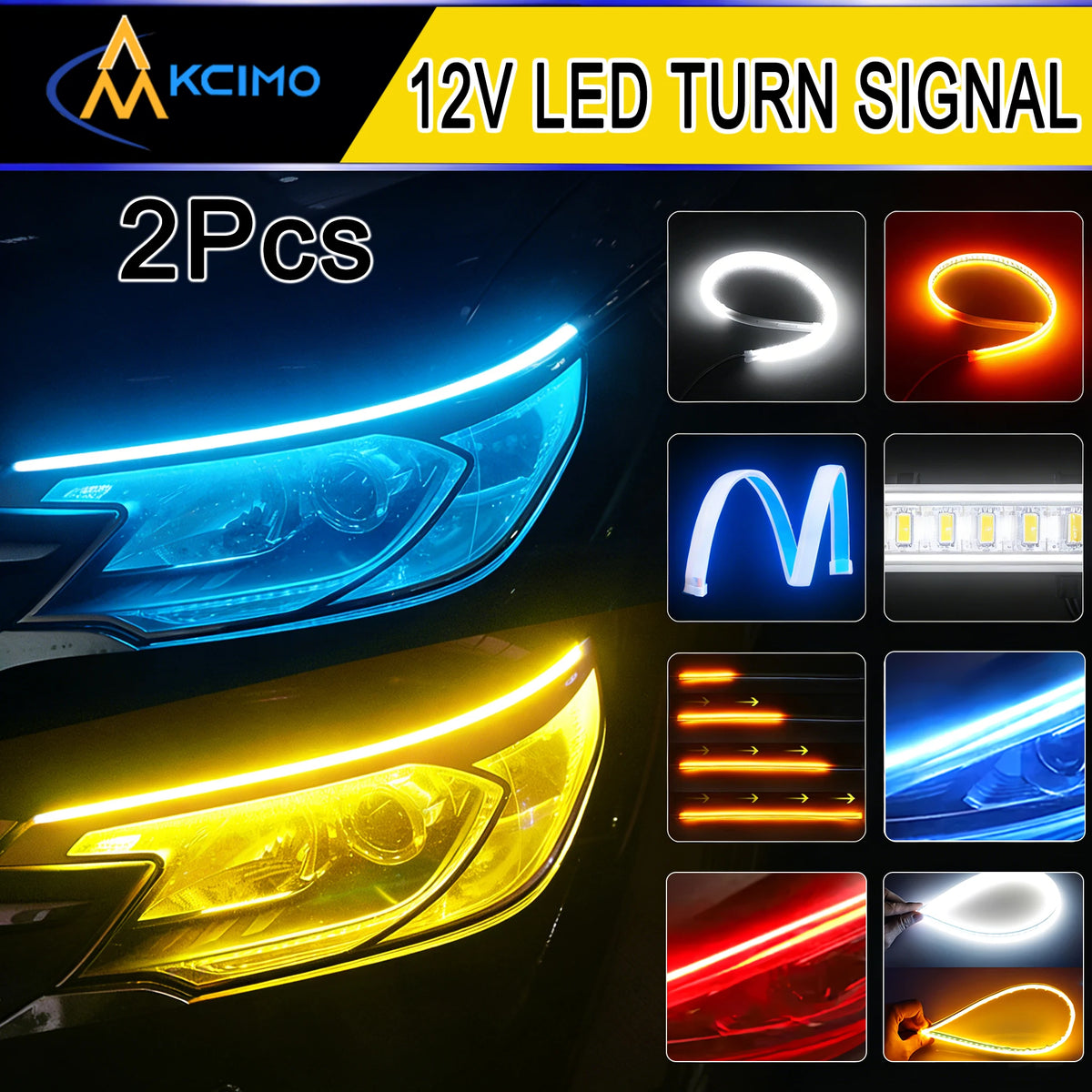 LED Car Daytime Running Lights Flexible Waterproof Strip