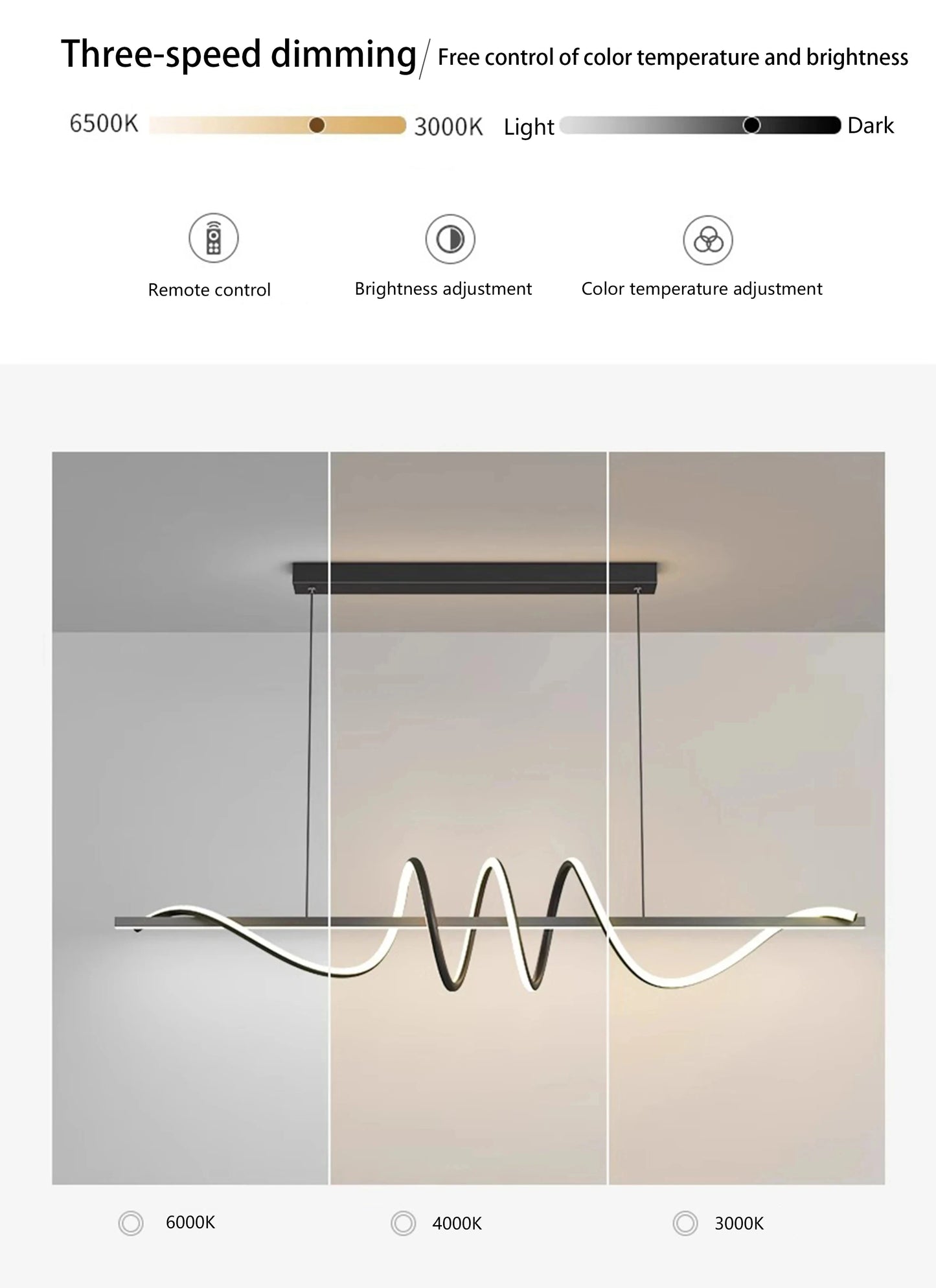 Modern Energy Saving LED Pendant Lights Dining Room Living Lamp