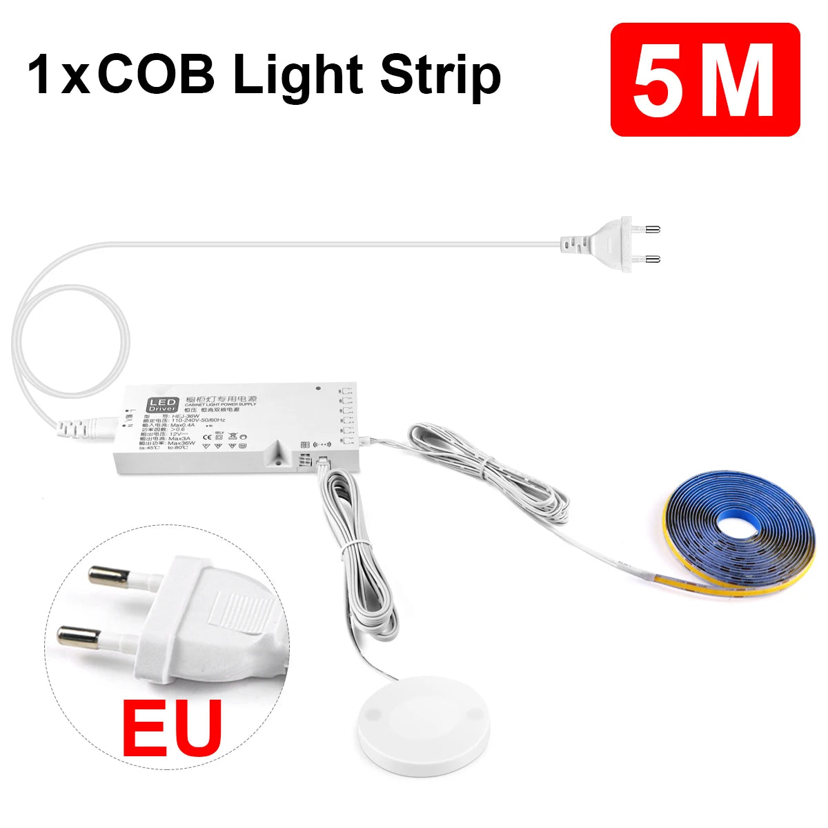 Smart Penetrable Wood COB LED Strip Touch Sensor Light