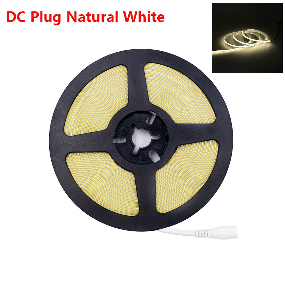 3mm 5mm 8mm PCB COB LED Strip 5V 12V 24V 320LEDs