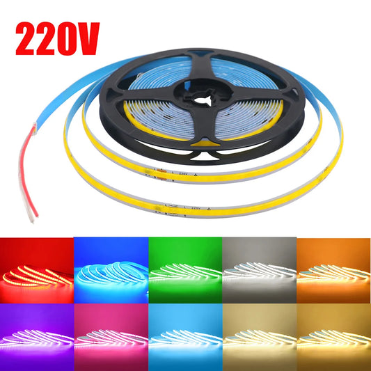 Led Strip COB 220V High Brightness Flexible Light Tape