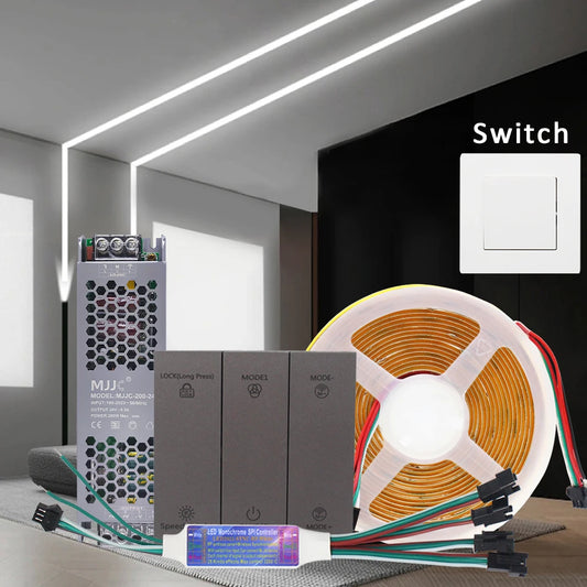 24V Horse Race Running Water Strip Light COB Flexible Ribbon