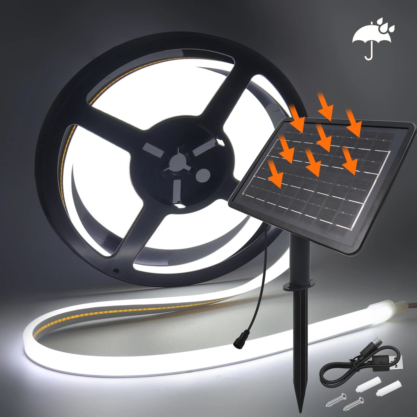DC 24V COB Solar Neon Light Strips 320LEDs 480LEDs Lighting
