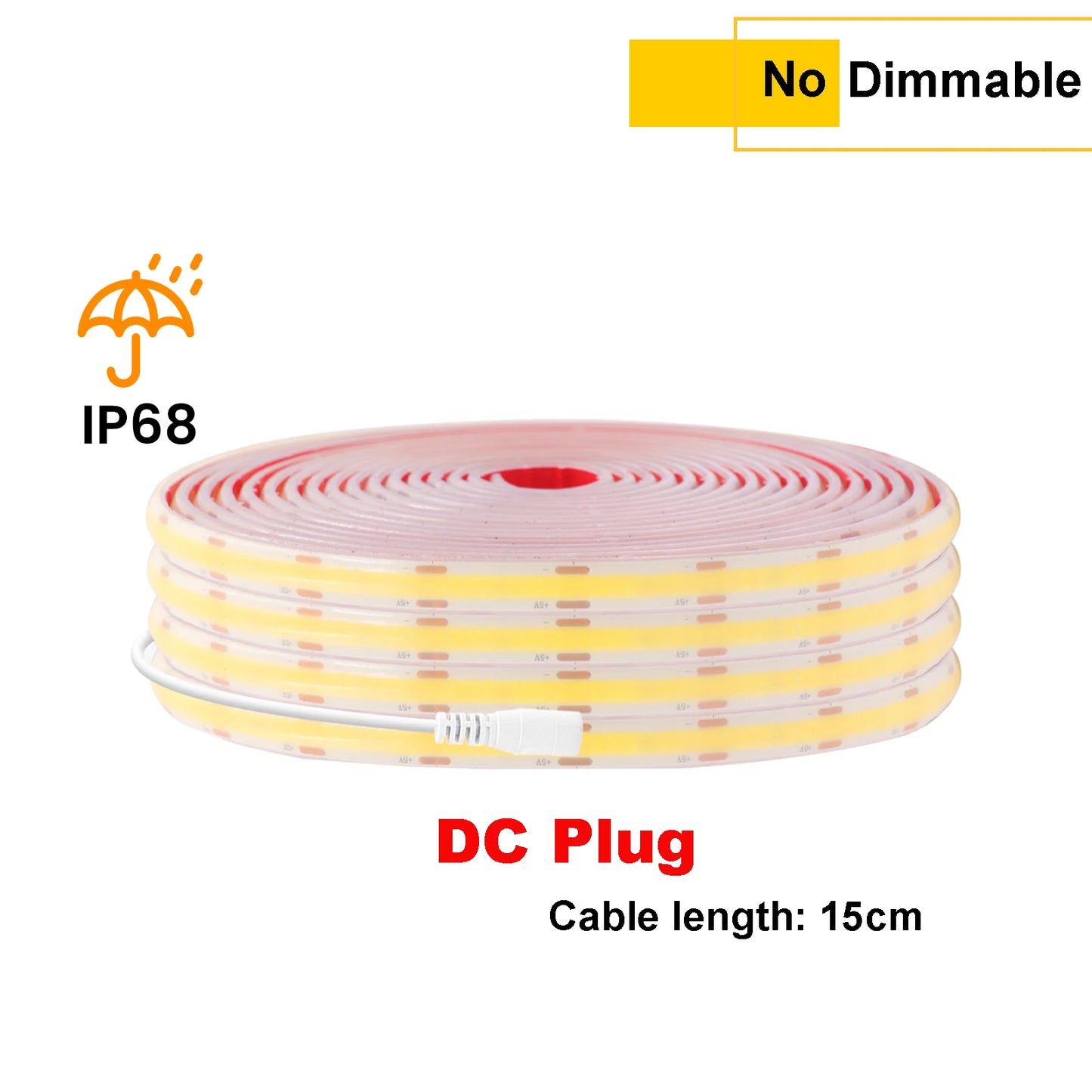 IP68 Waterproof USB COB LED Strip Light 5V 320LEDs