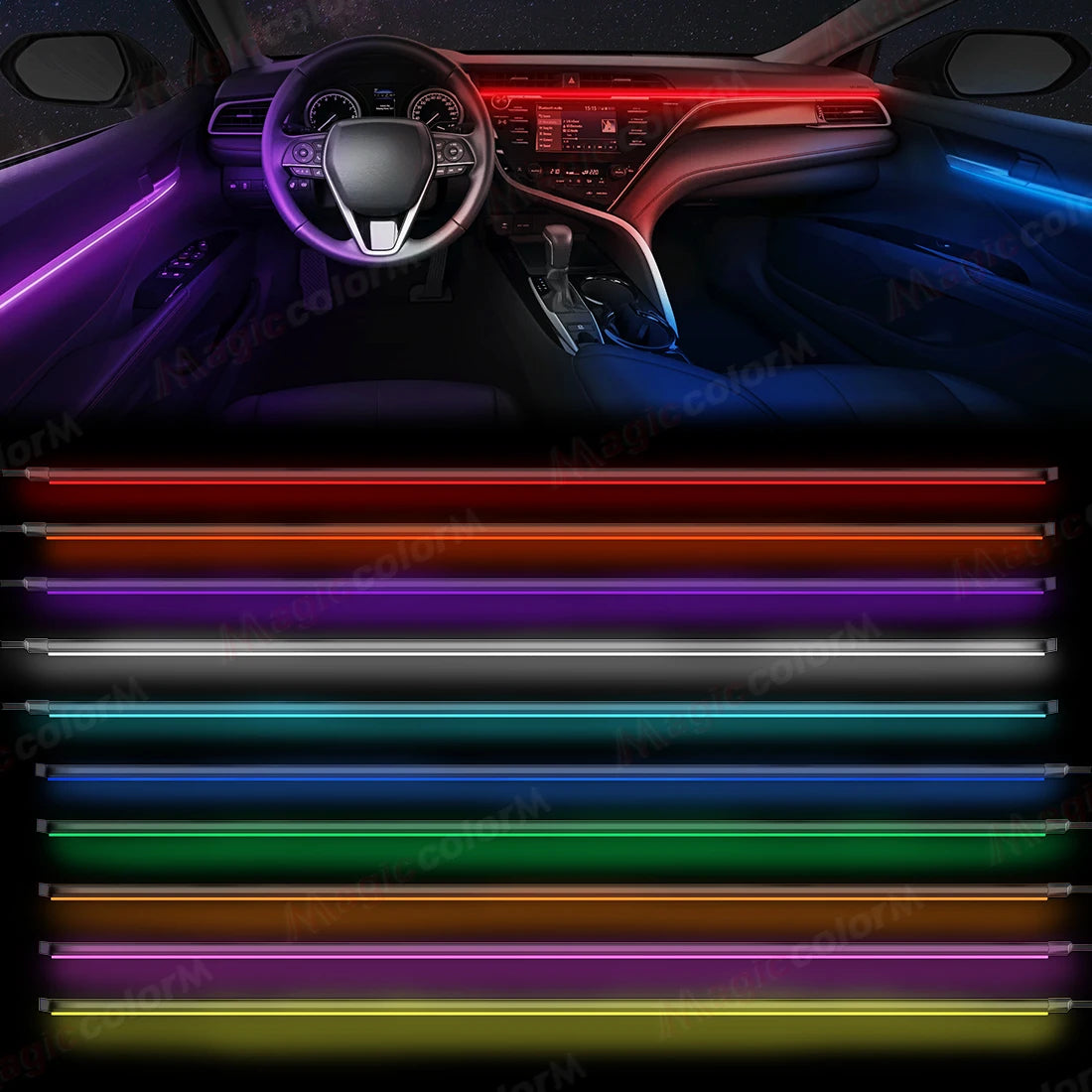 1.1M EL Wire Neon Ambient Light Car Interior Dashboard LED