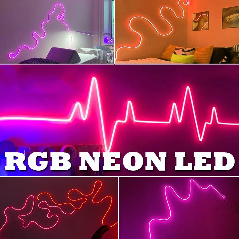 USB LED Neon Rope Lights, RGB Led Strip Lights with Remote