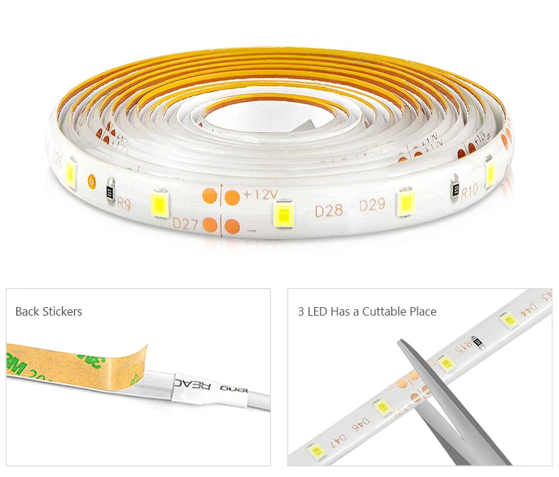 Dimmable LED Strip Lights With RF Remote Controller