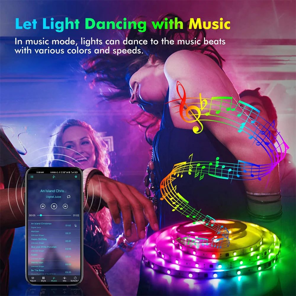 Smart Led Lights Strip TV Smart Bedroom Lighting Bluetooth