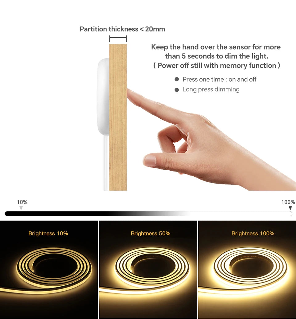 Touch Dimmer and Hand Sweep Induction Switch COB LED