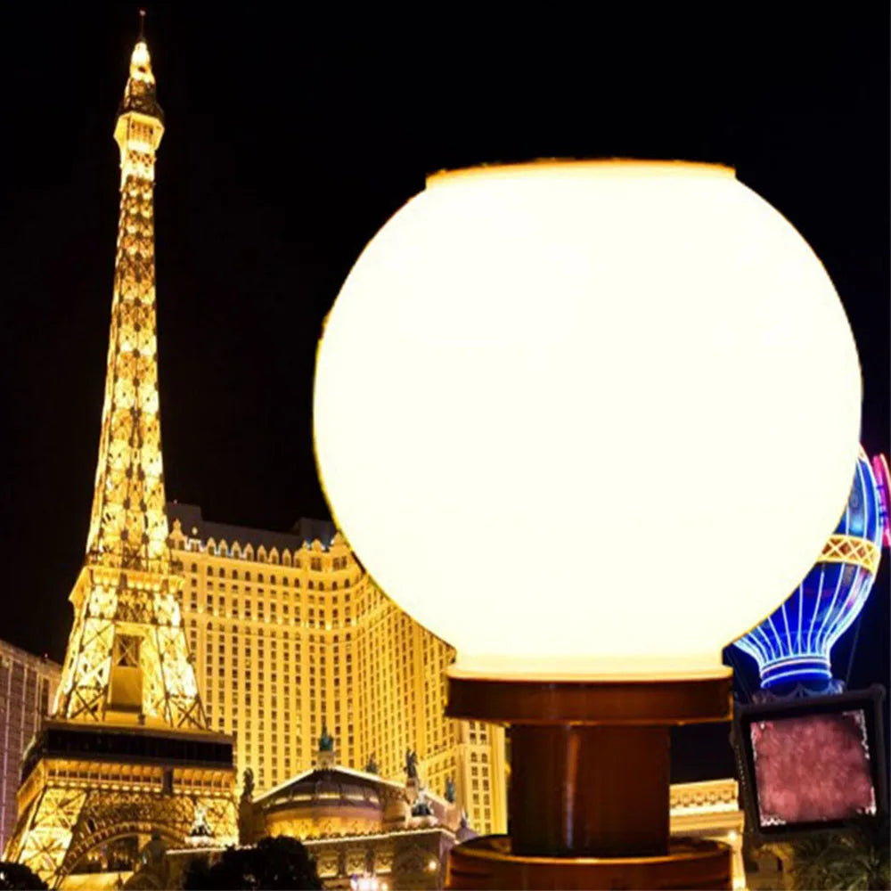 LED Round Ball Stainless Steel Solar Post Lamp Outdoor