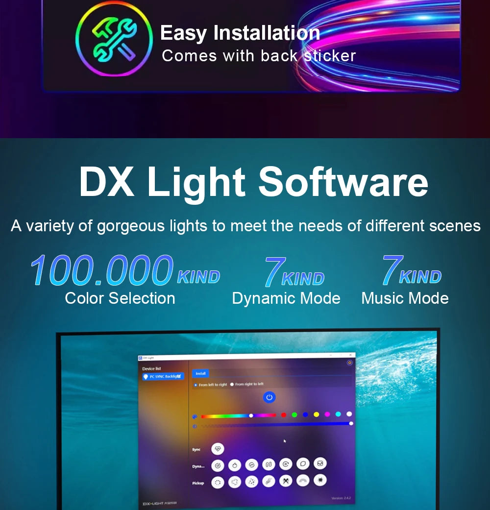 Smart Ambient TV PC Display Sync Computer Monitor Backlight