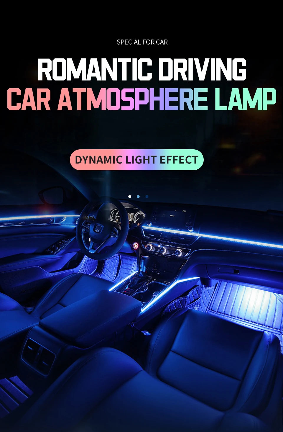 Led Car Ambient Lights RGB 213 64 Color Acrylic Strips