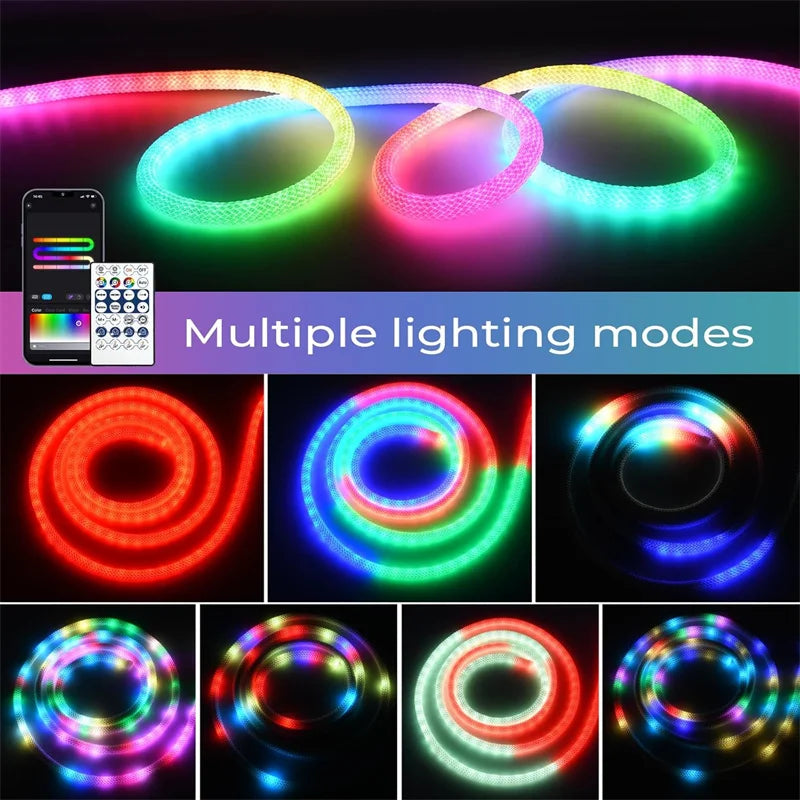 360 Degree Round Reticulate Neon LED Strip with Remote Control