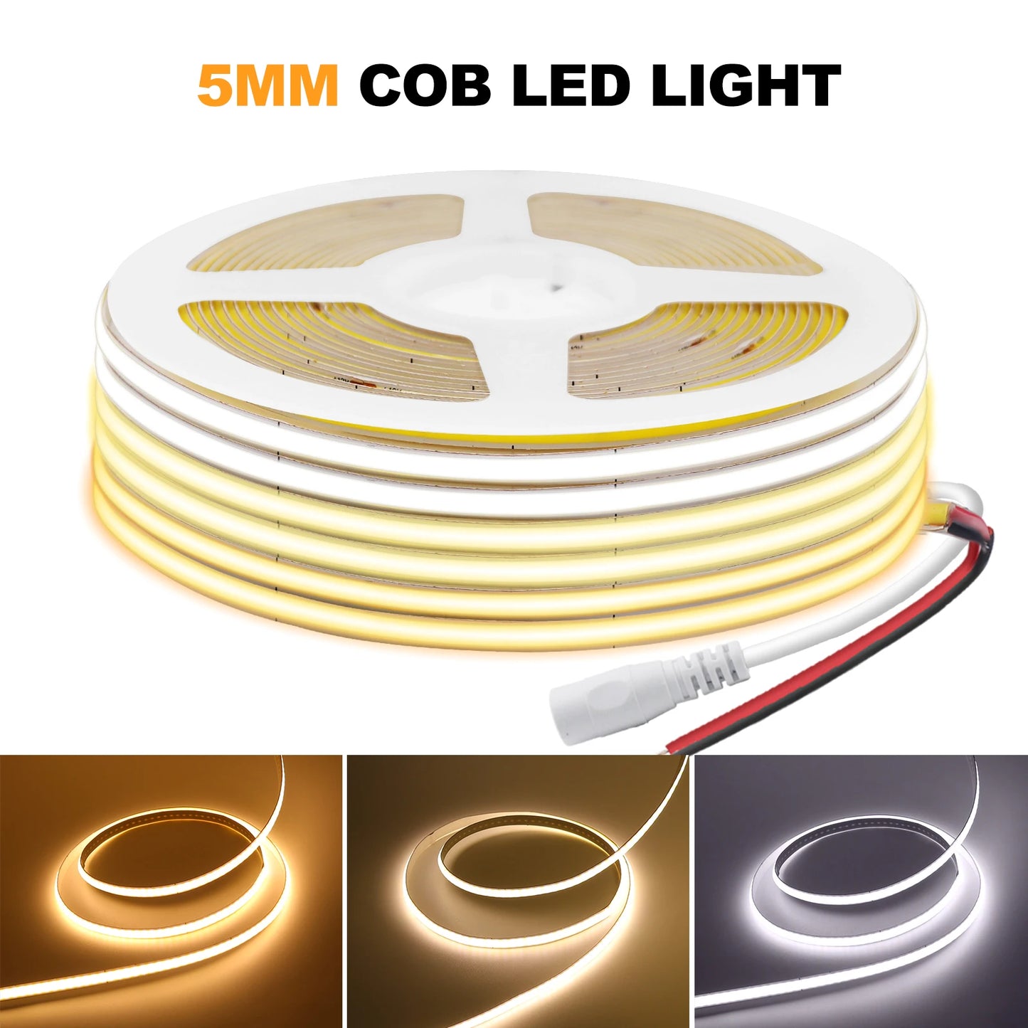 DC 5V 12V COB LED Strip  COB LED Tape Light Bar Lighting