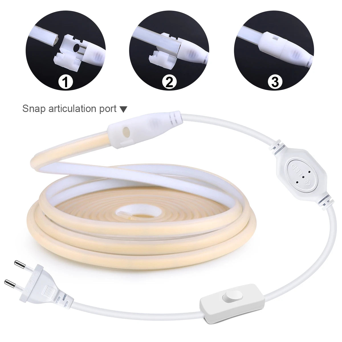 High Bright COB LED Strip Light 220V 110V Neon Tape Lamp