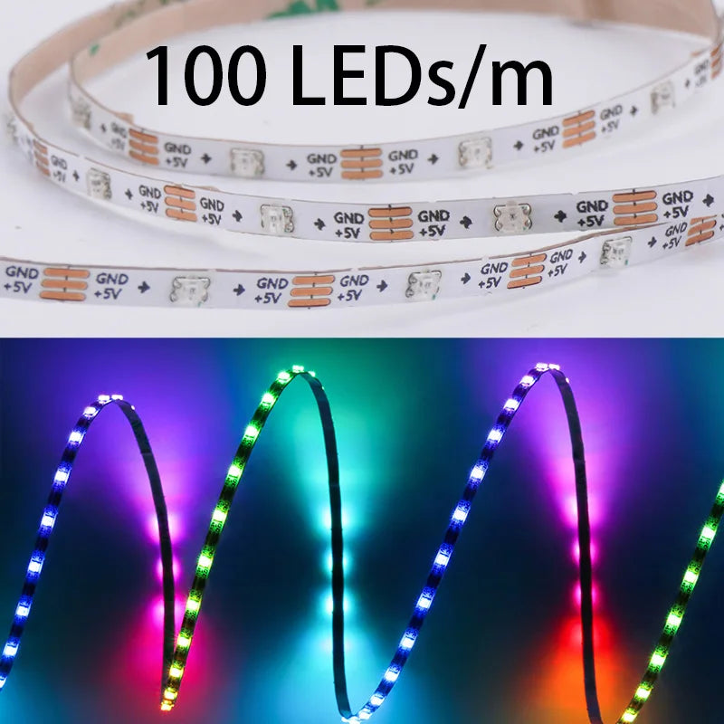 Full Color COB Smart LED Strip Light DC 5V 12V Individually