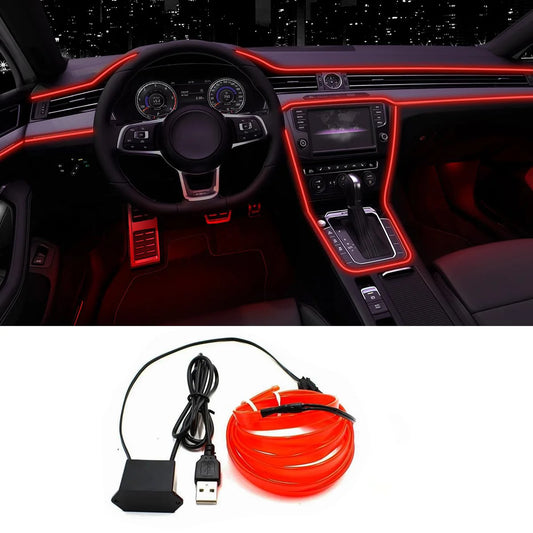 Car Interior Atmosphere Light Strip 5M EL Wiring Decorative