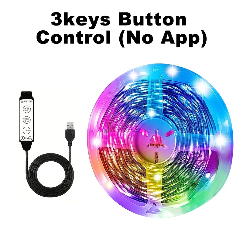 USB LED Strip Lights 20M RGB5050 Music Sync Remote Control