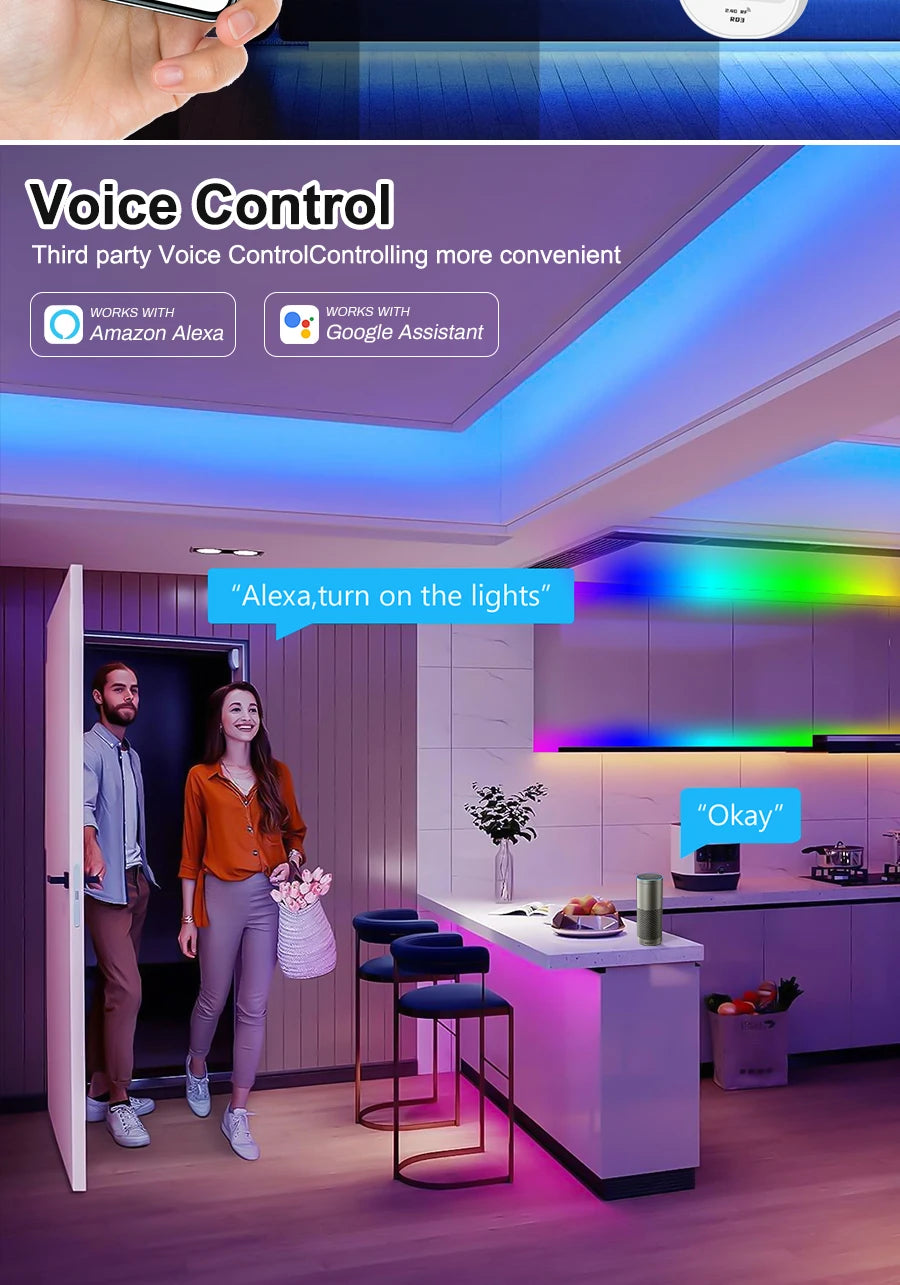 Tuya Wifi RGB-IC COB LED Strip Dream RGB Color Smart Life