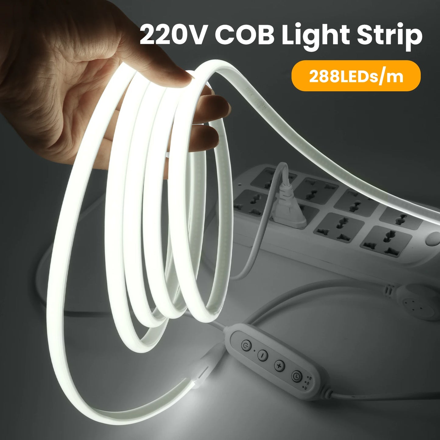 AC 220V Timing Dimmable COB Neon Strip Waterproof
