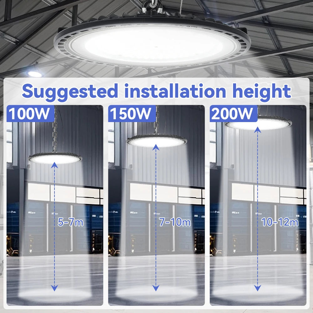 LED Industrial Light 100W 150W 200W UFO Bay Lights Super Bright
