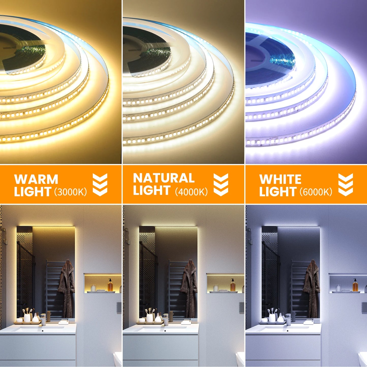 LED Strip Lights 220V 110V with EU US Plug High Bright