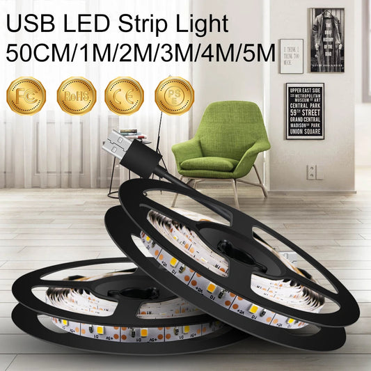 USB Strip Light LED Flexible Lamp Ribbon Diode Tape Lights