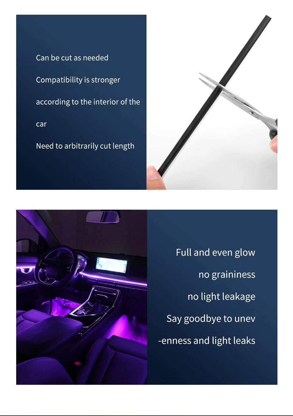 Led Car Ambient Lights RGB 213 64 Color Acrylic Strips