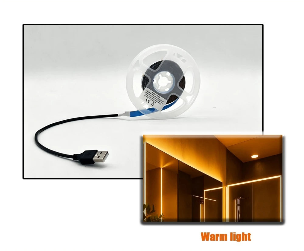 5V USB LED Strip Lights,1m/2m/3m/5m/10m Lights with Adhesive Backing