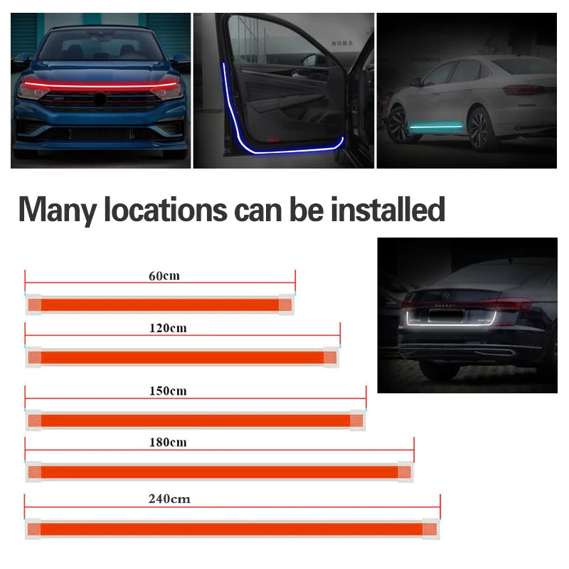 LED Auto Car Hood Lights Strip Universal Lamps Ambient Lights