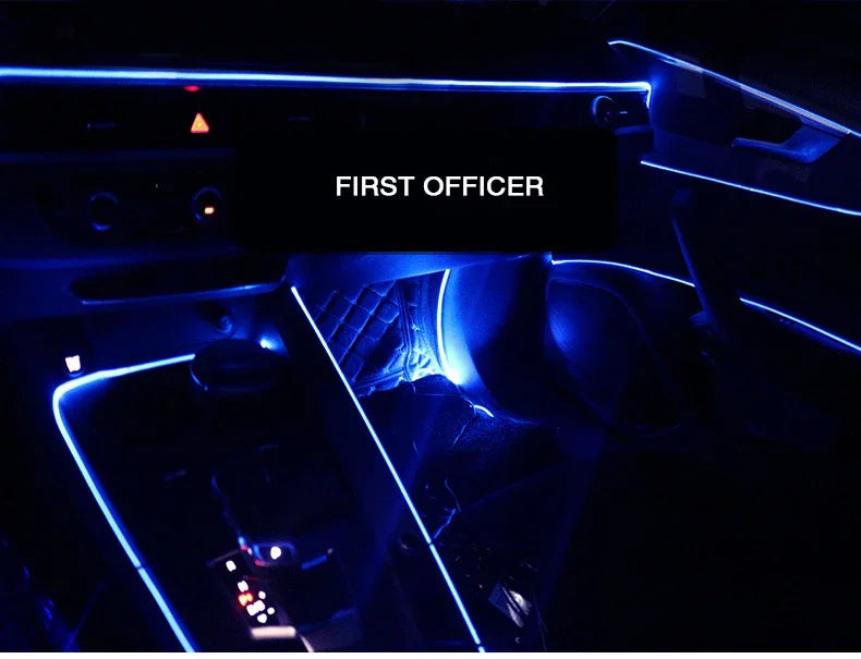 Car Ambient Decoration Lamp RGB Fiber Optic Neon Strip