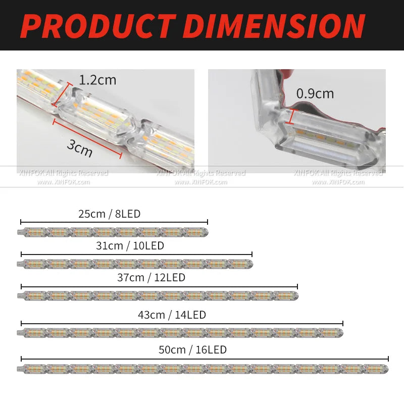 Bright Flexible DRL LED Strip Daylight Turn Signal Headlight