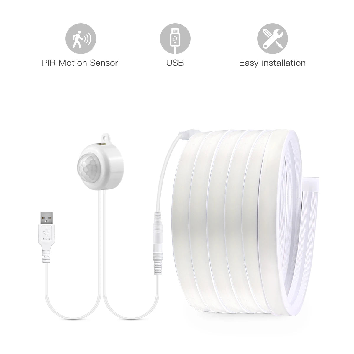 Smart PIR Motion Sensor Super Bright COB LED Strip Neon Light