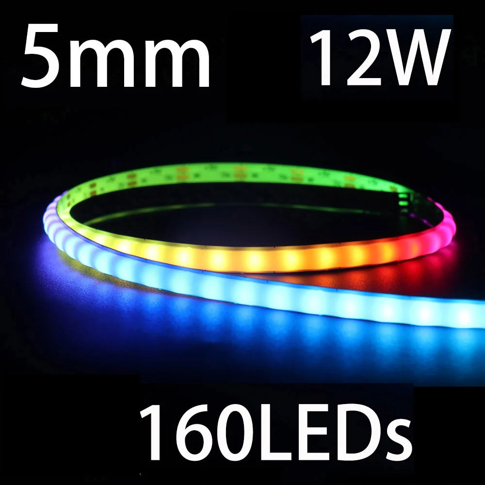 Full Color COB Smart LED Strip Light DC 5V 12V Individually