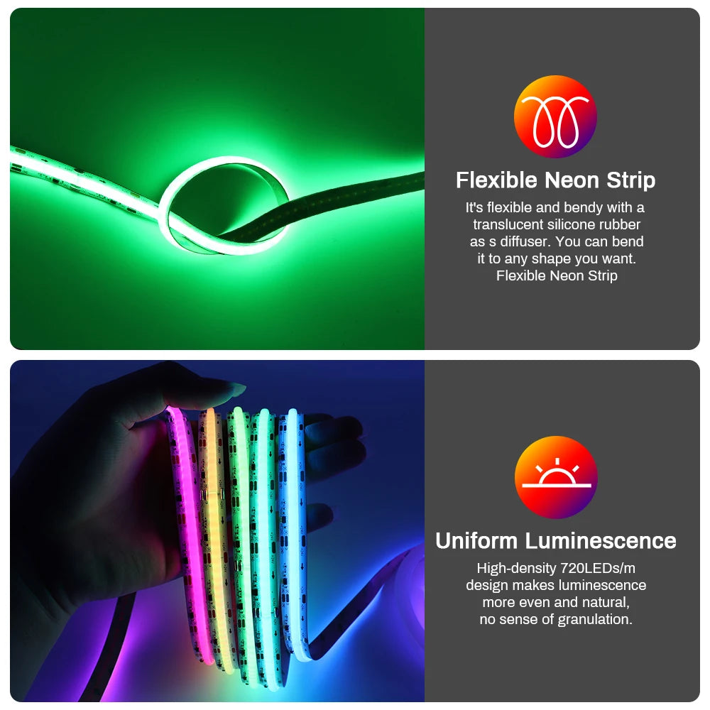 Tuya Wifi RGB-IC COB LED Strip Dream RGB Color Smart Life