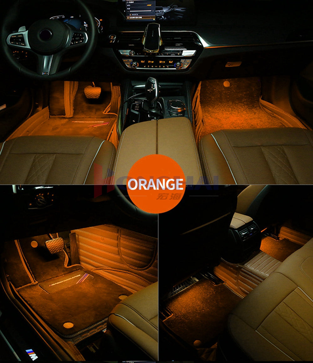 LED RGB Car Foot Ambient Light with USB Cigarette Automotive