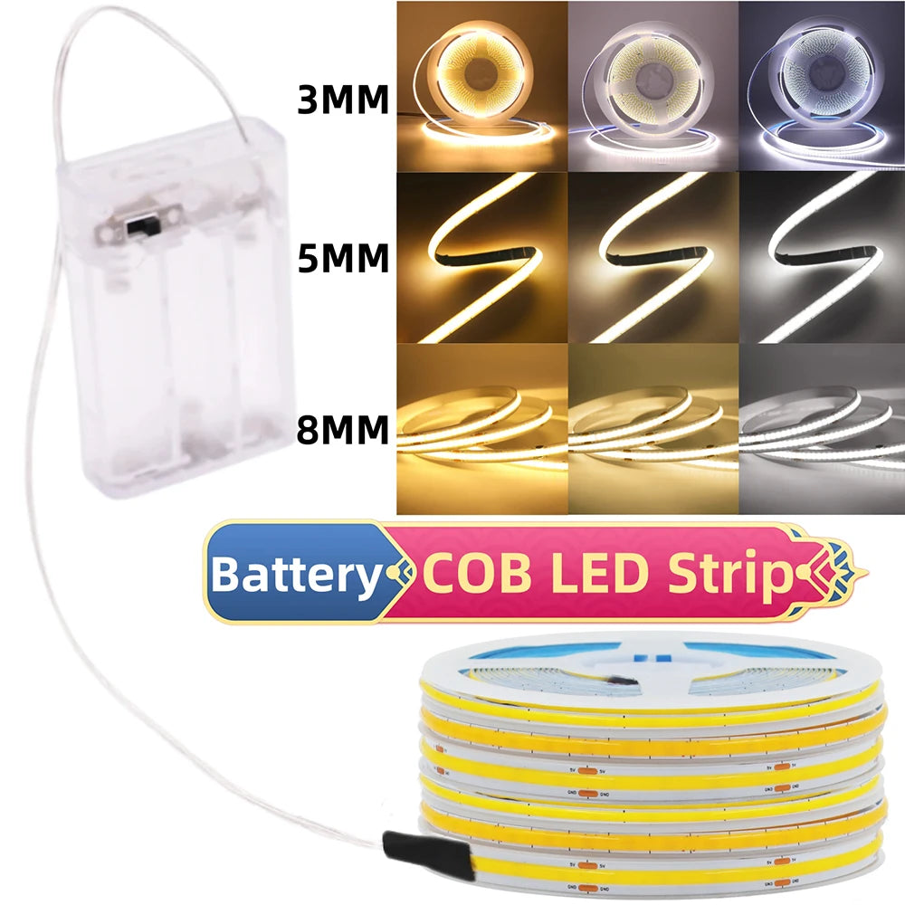 5V 3mm 5mm 8mm COB LED Strip Lights USB Motion Sensor