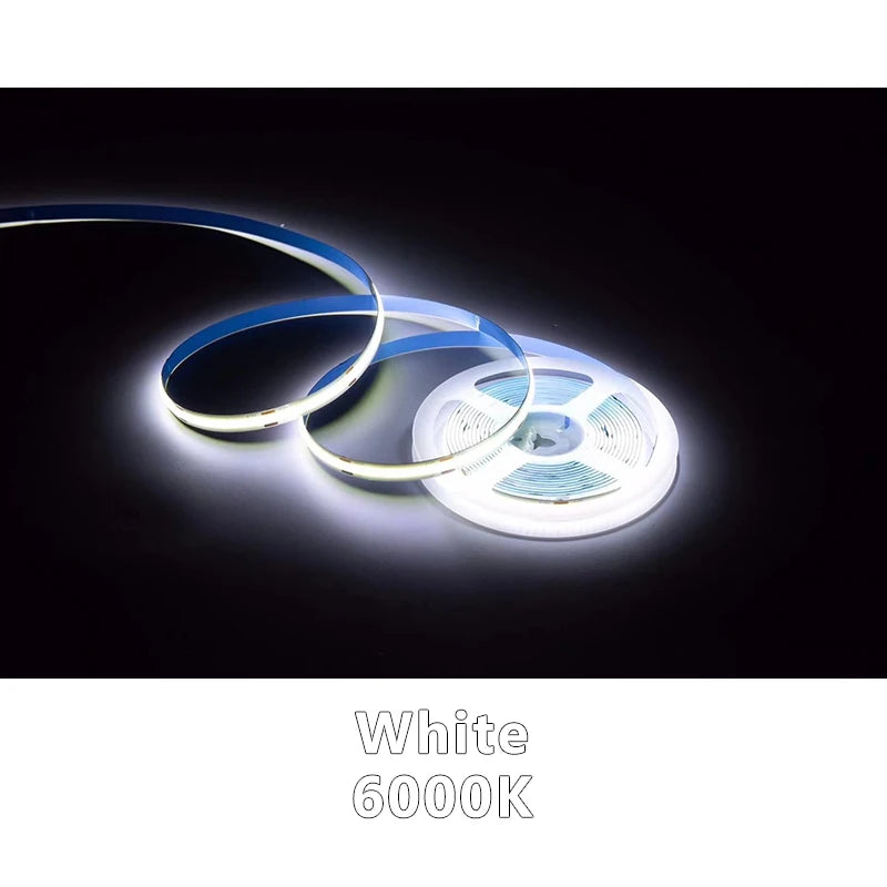 5/10m Super Bright FOB Single Color COB LED Strip Light Room Decor