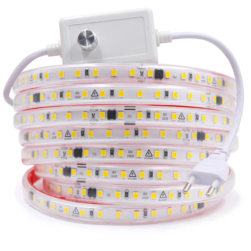 Dimmable 220V 2835 Led Strip Light with Dimmer Switch Adhesive Tape