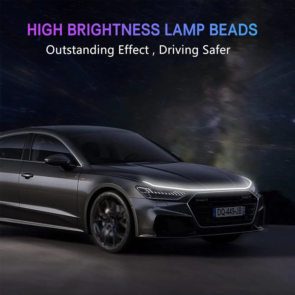 12V Scan Starting Led Car Hood Light Strip Decorative Strips Car