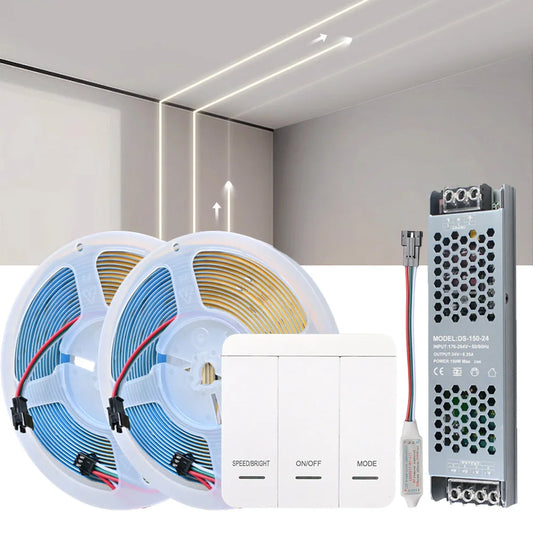 10M 20M COB Running Water Flowing LED Strip 24V Horse Racing Light