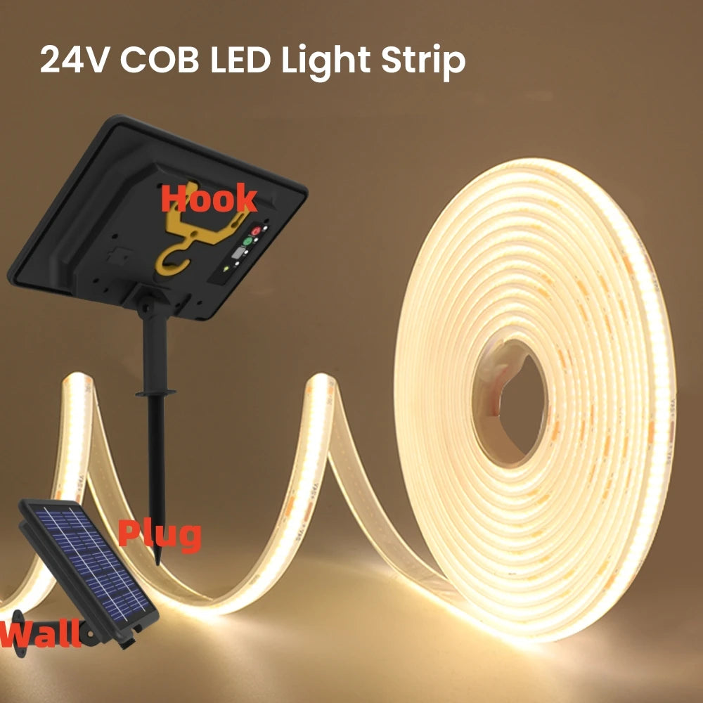 DC 24V COB Solar Neon Light Strips 320LEDs 480LEDs Lighting