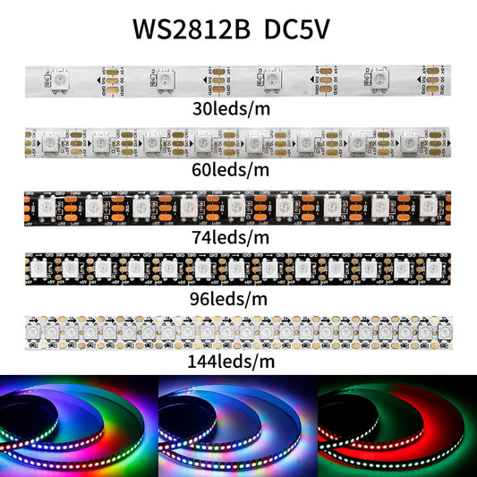 WS2812B DC5V Individually Addressable 5050 RGB Led Strip