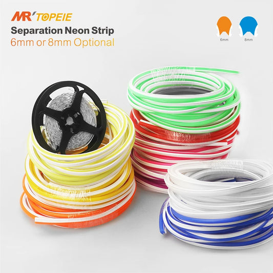 6/8mm 5M/Rolls DIY Separate Silicone Neon Strip Led Tape