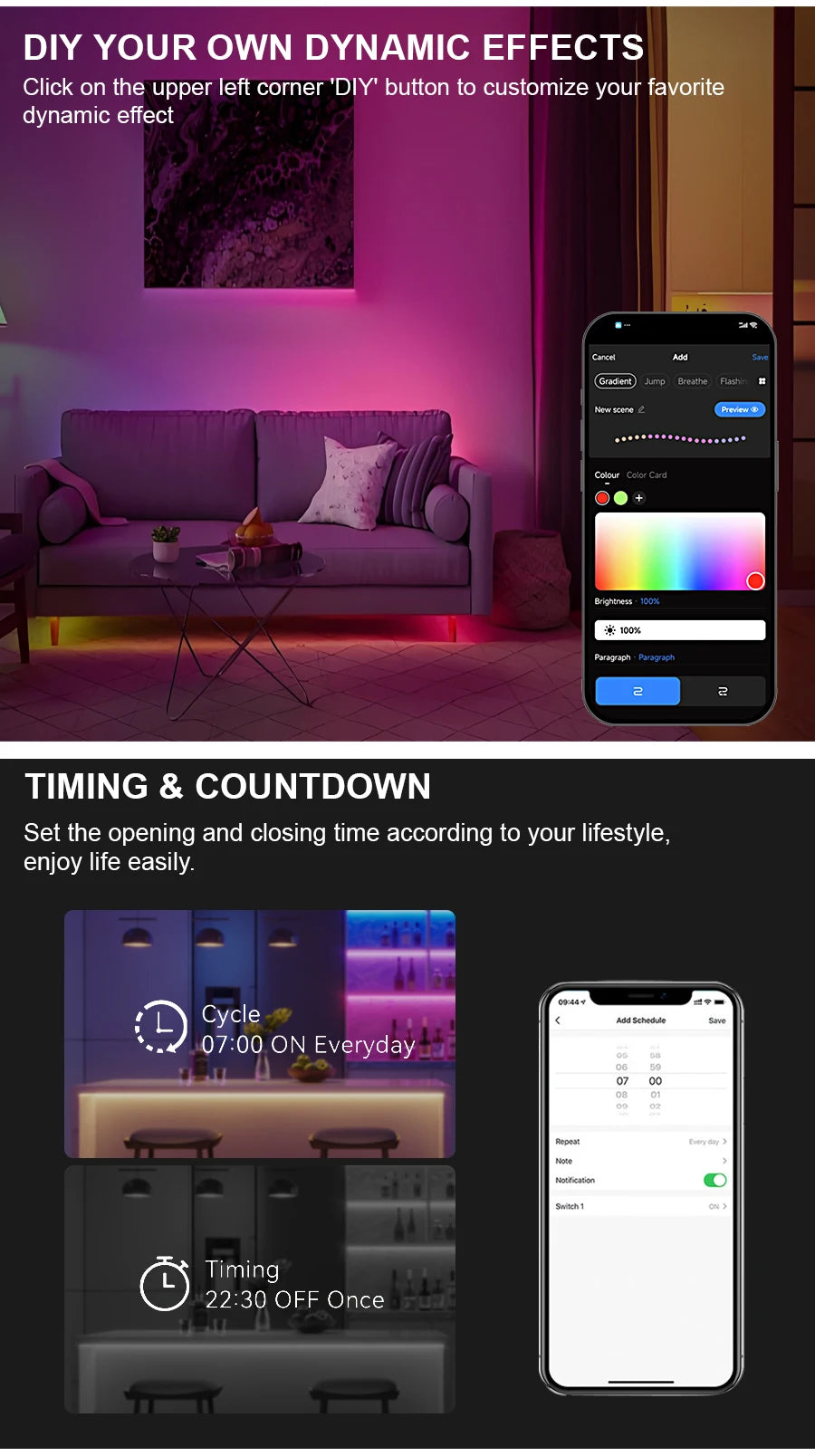 RGB-IC COB LED Strip with Tuya Wifi Controller LED Tape