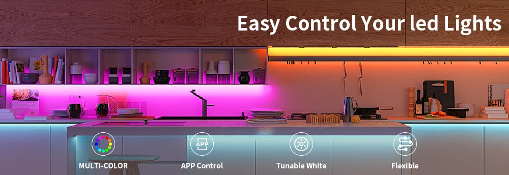 DC12V/24V RGBW COB LED Strip Light 8mm Ultra-Narrow