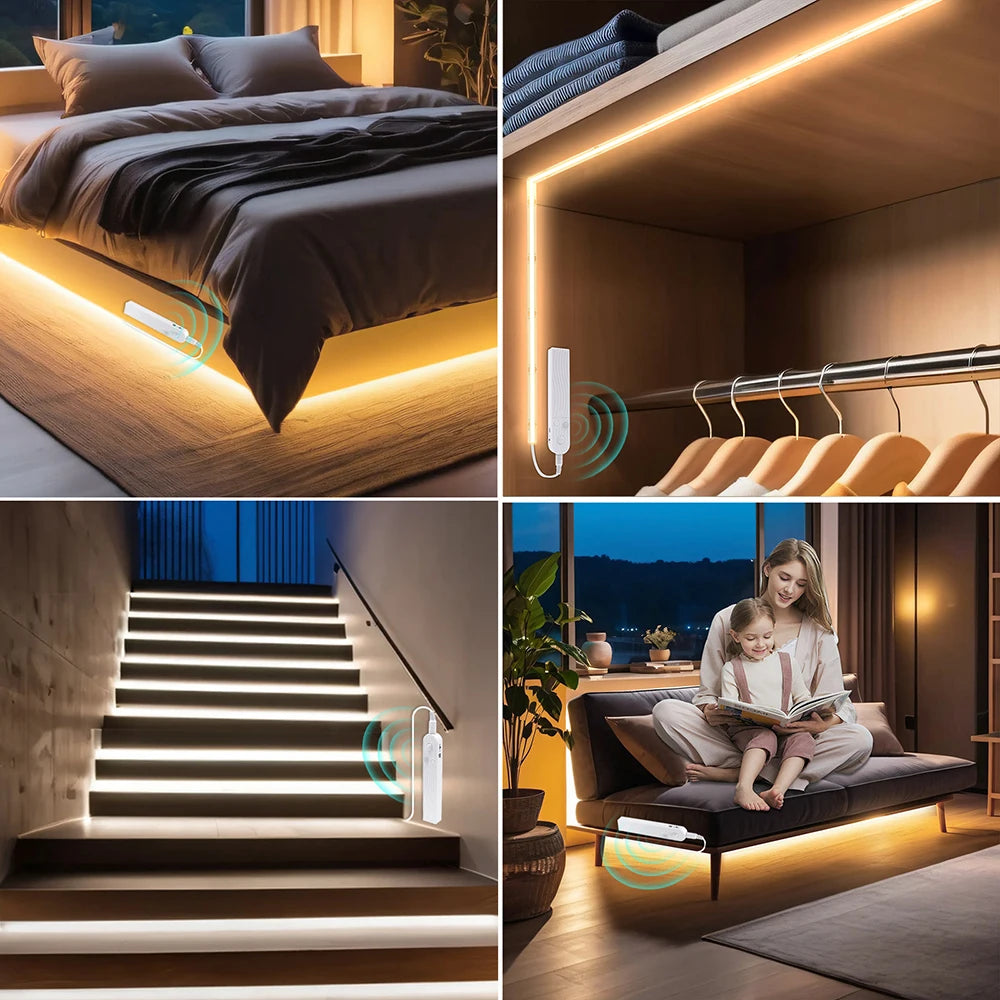5V 3mm 5mm 8mm COB LED Strip Lights USB Motion Sensor