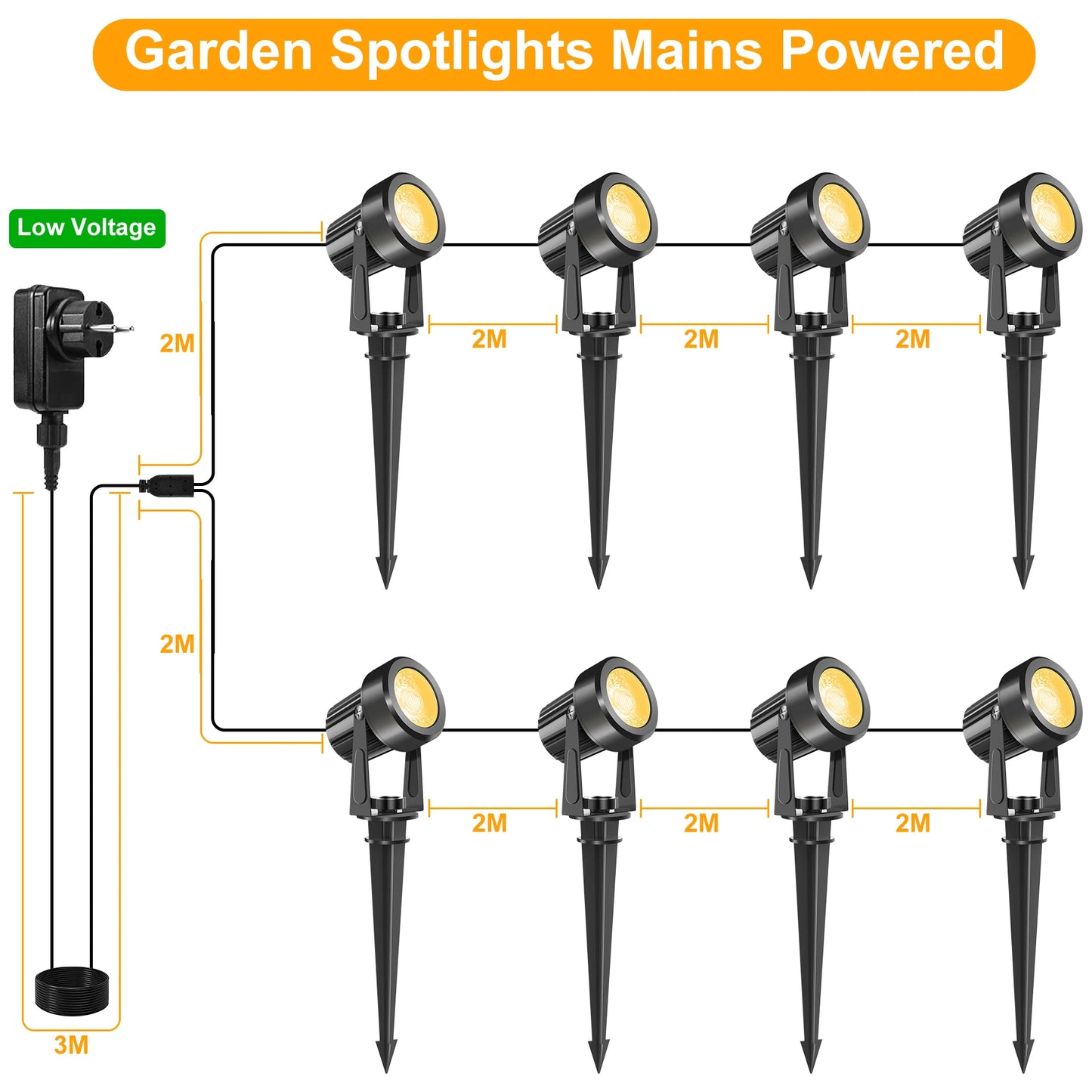 2/4/6/8/10 Lights Low Voltage Landscape Lighting Outdoor Lamp